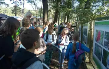 Uczniowie klasy 4 a i 4 b na ścieżce edukacyjnej Małe Mazury