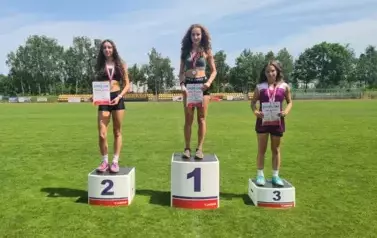 Lena Golonka na podium