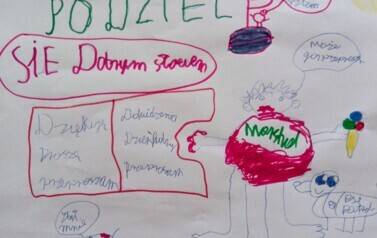 Rysunek ucznia zachęcający do dzielenia się dobrym słowem