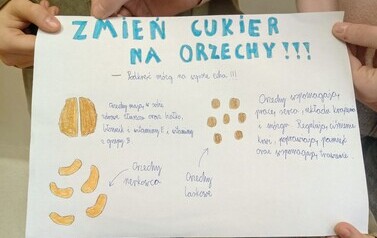 Plakat zachęcający do zdrowego odżywiania
