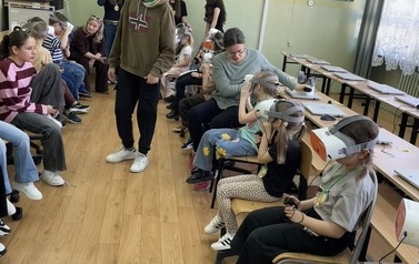 Podczas zajęć z okularami Class VR