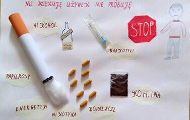 Praca ucznia biorąca udział w konkursie pn. Nie, dziękuję używek nie pr&oacute;buję!