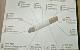 Slajd o szkodliwości nikotyny