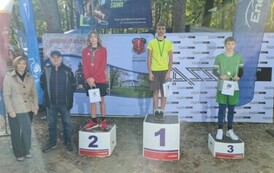 Mikołaj Wojtasik z klasy 7 C na podium