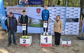 Ignacy Belusiak z klasy 5 A na podium