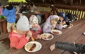 Spożywanie posiłku przez dzieci z klasy 1 a