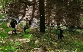 Chłopcy sprzątają Golejowski las