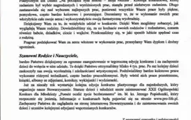 Konkurs o rodzinie - list skierowany do uczni&oacute;w, nauczycieli i rodzic&oacute;w