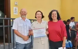 Uczestniczka szkolenia z prowadzącymi kurs