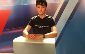 Michał jako prezenter wiadomości sportowych