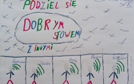 Rysunek ucznia zachęcający do dzielenia się dobrym słowem
