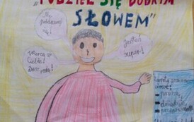 Rysunek ucznia zachęcający do dzielenia się dobrym słowem