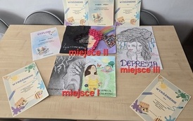 Prace nagrodzone w konkursie plastycznym Depresja-Rozumiem-Wspieram