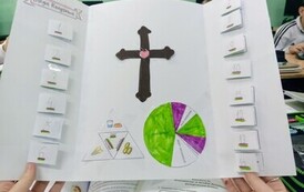 Uczeń prezentuje lapbooka