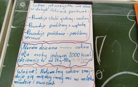 Prace uczni&oacute;w wykonane podczas projektu pn. Czy wiesz ile cukru jesz?