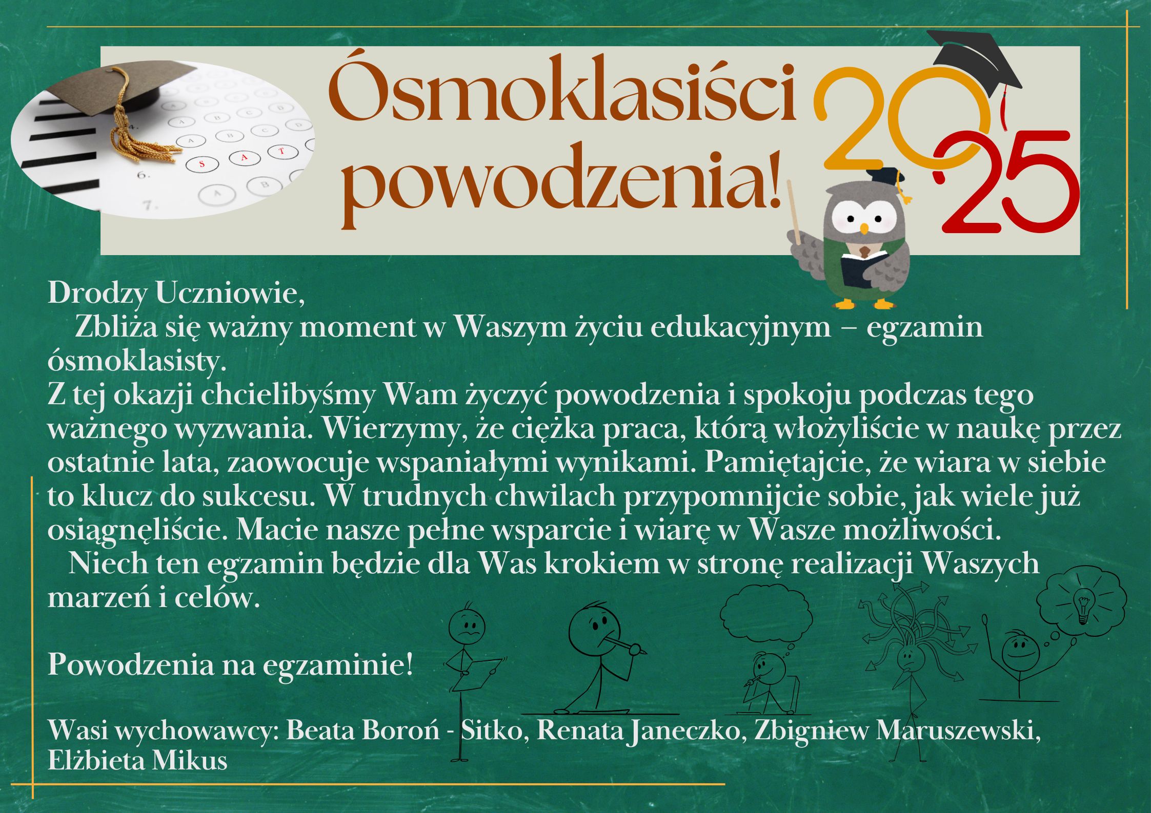 &Oacute;smoklasiści powodzenia - plakat