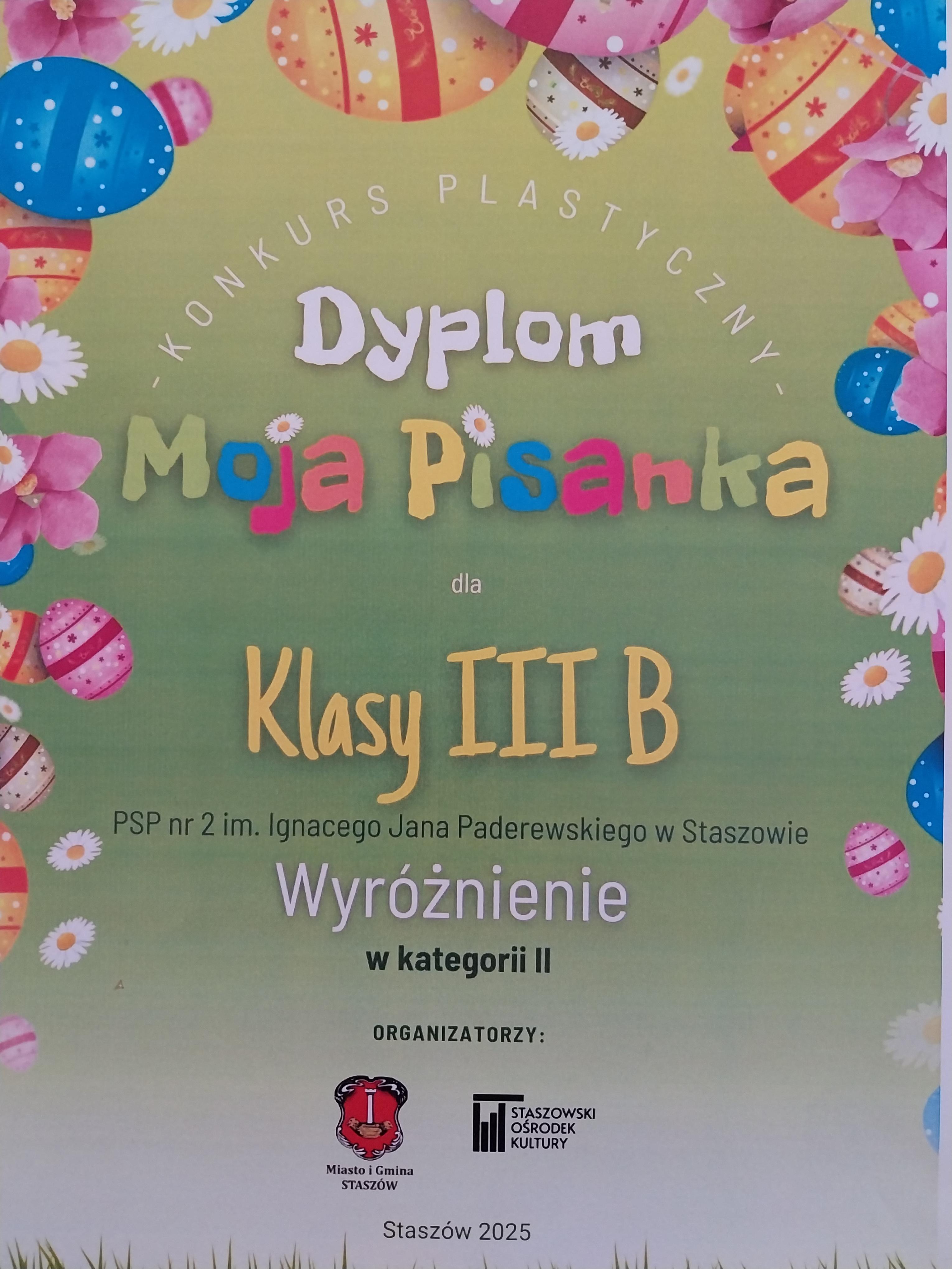 Dyplom &ndash; wyr&oacute;żnienie w&nbsp;konkursie