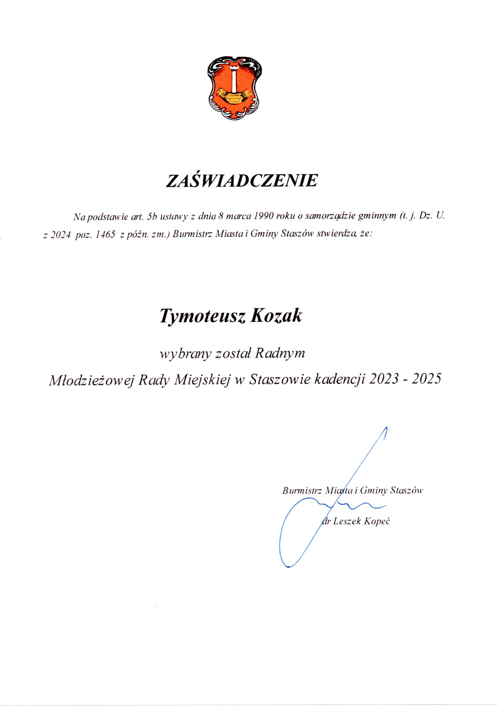 Zaświadczenie