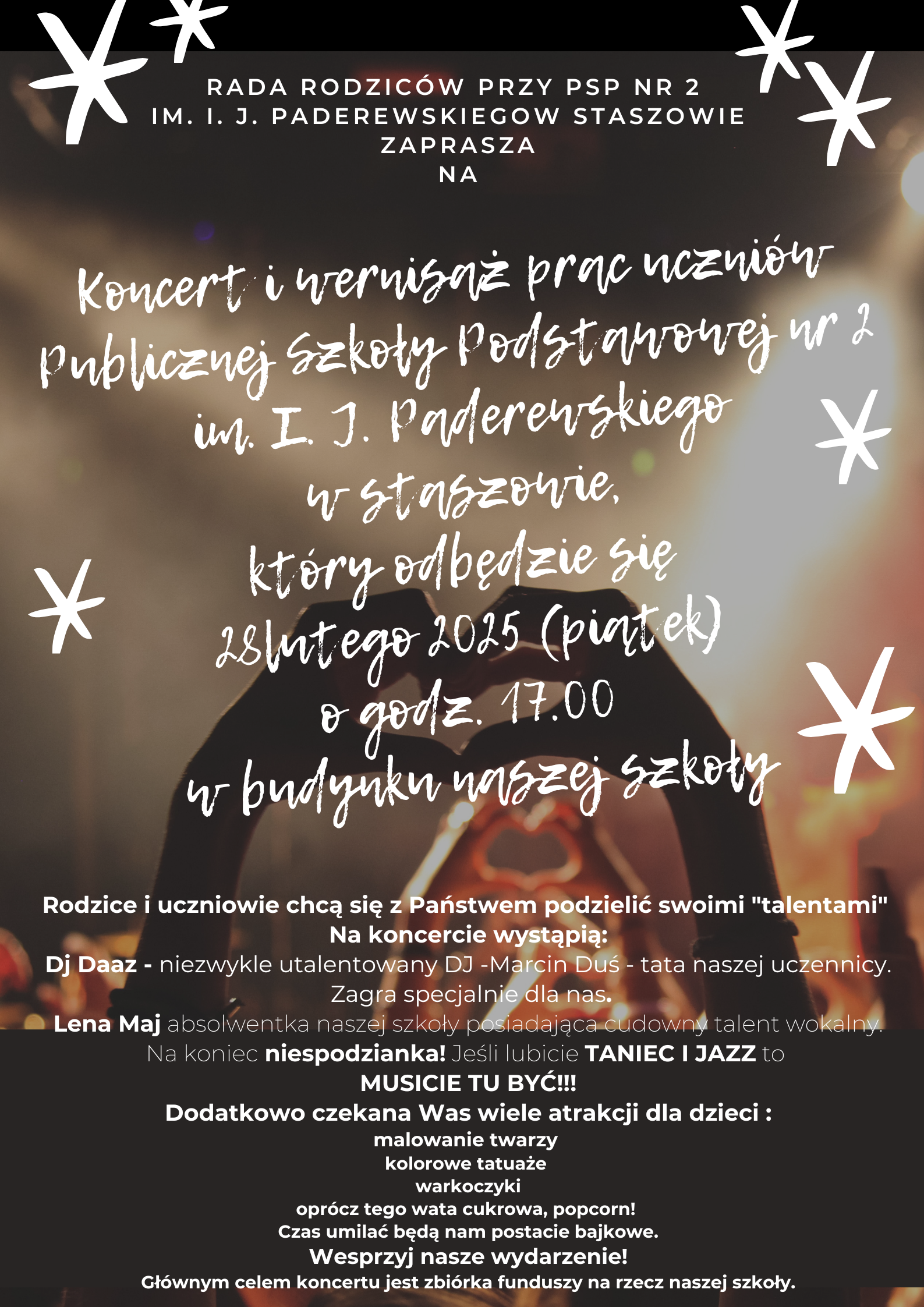 Koncert i&nbsp;wernisaż prac uczni&oacute;w - plakat