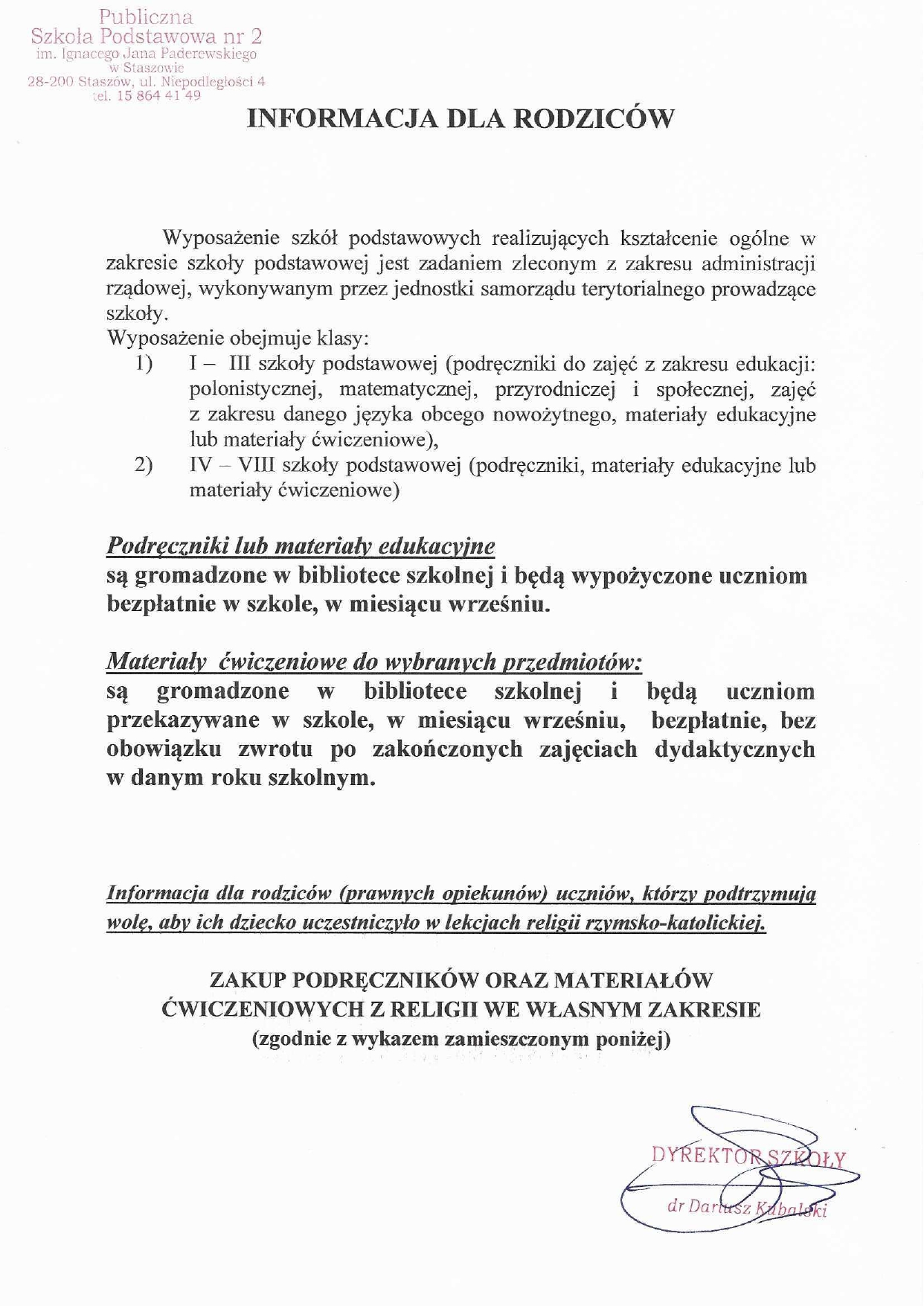 Podręczniki informacja
