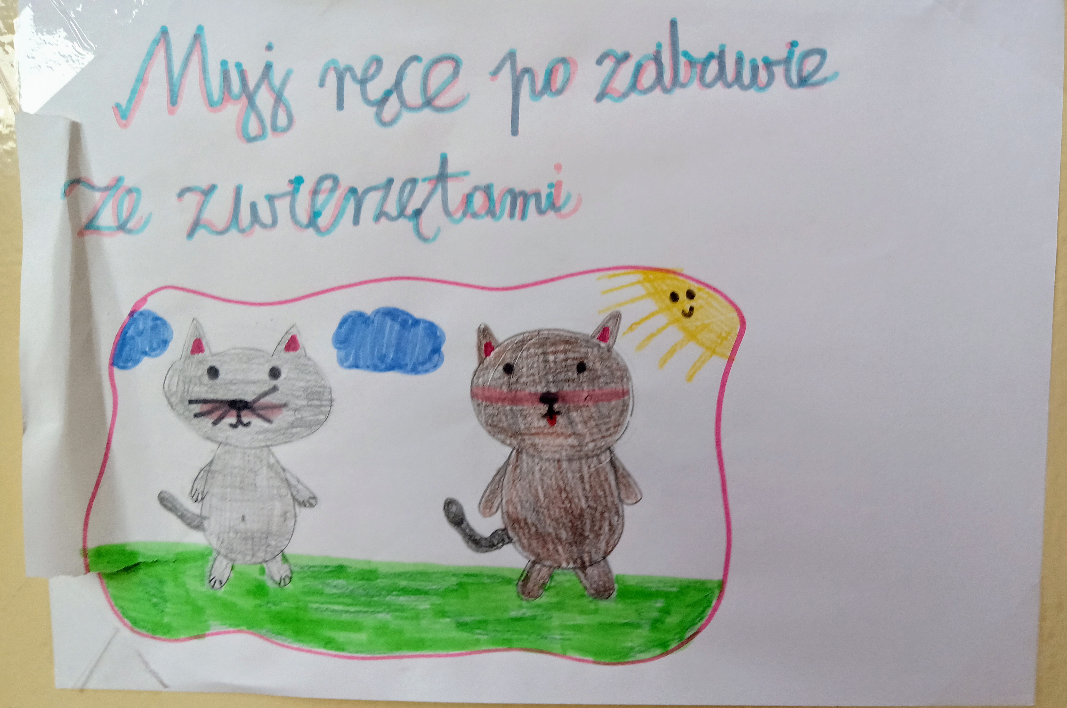 Rysunek ucznia przedstawiający zasady higieny osobistej
