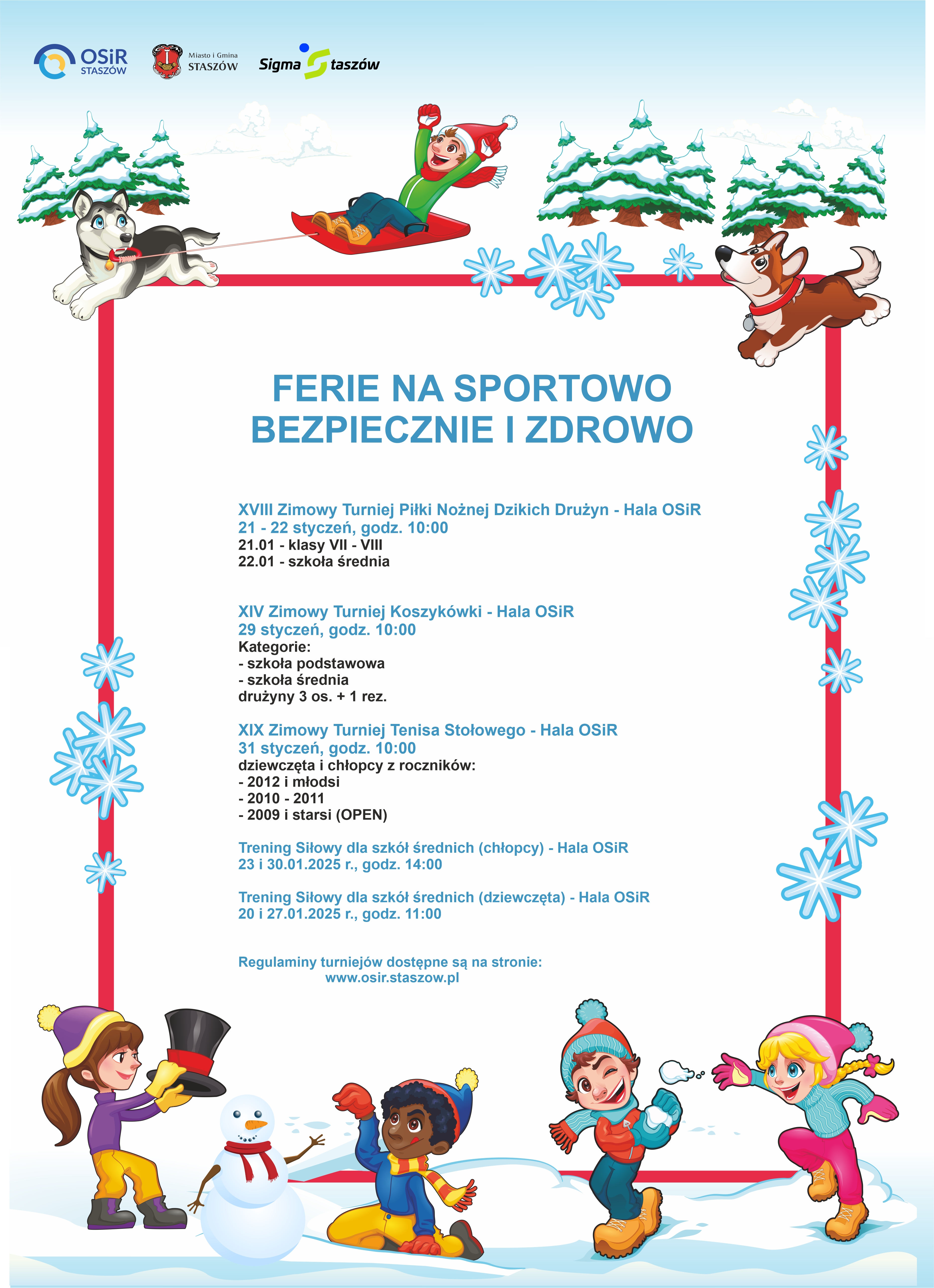 Sportowe Ferie - OSiR Stasz&oacute;w plakat