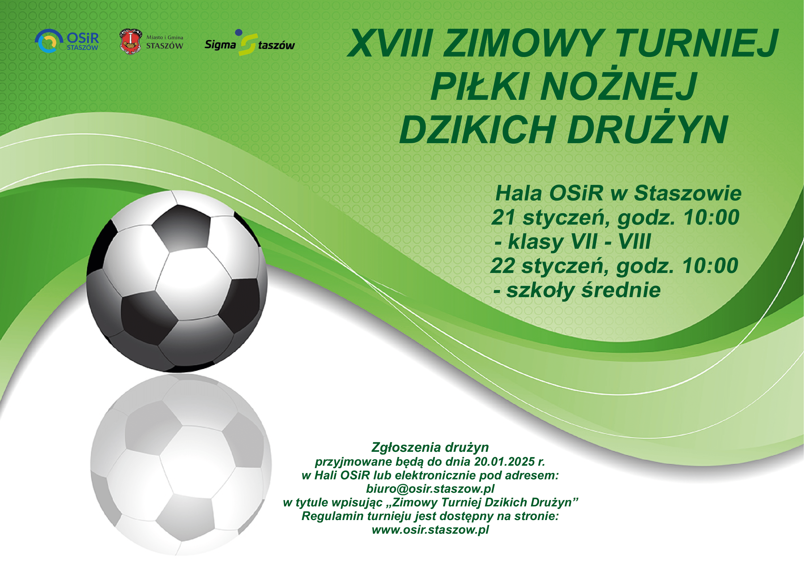 Plakat turniej dzikich drużyn ferie 2025