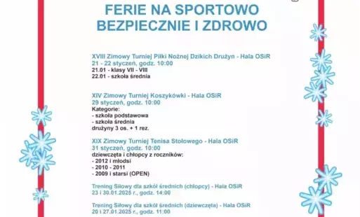Sportowe Ferie - OSiR Staszów plakat
