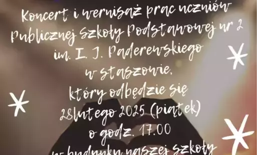 Koncert i wernisaż prac uczniów - plakat