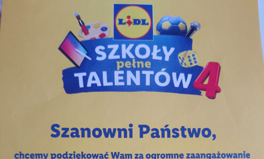 List z podziękowaniami od organizatora akcji